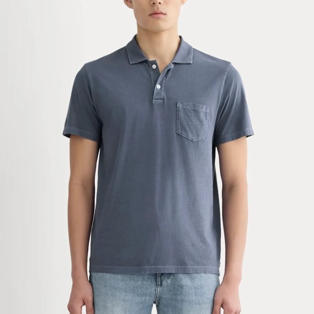 Everlane Men's The Essential Organic Garment Dyed Polo Short Sleeve Large NWT